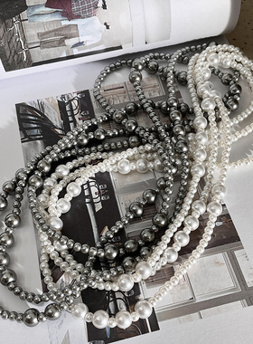 人造水晶仿珍珠珍珠链女士多层