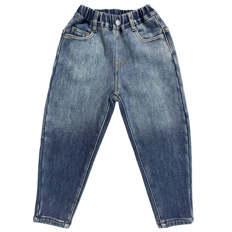 男童加绒牛仔小脚裤子童装萝卜裤2025冬季厚宝宝小中大儿童长裤潮,淘宝优惠券,粉丝福利购,淘宝优惠卷