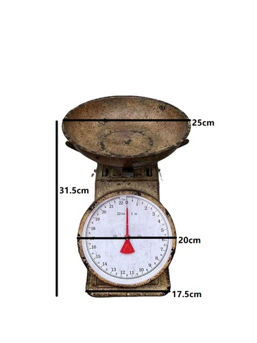 lbs计量复古做旧风格托盘弹簧秤花园店铺装饰