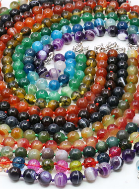 圆形玛瑙西瓜碧玺天然石锁骨链