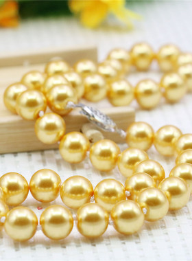 diy金色玻璃手工礼物珍珠项链