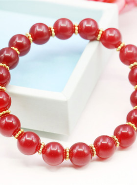 天然石七夕节礼物佛珠手串红玉髓