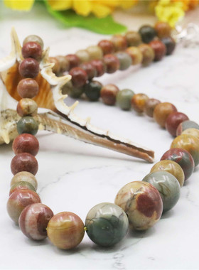 6-14mm塔珠天然毕加索石项链 玉石项饰带延长链首饰礼物送妈妈女