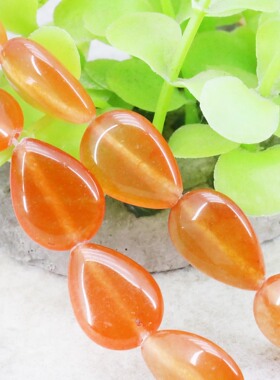 油菜花玉髓水滴形散珠配件半成品