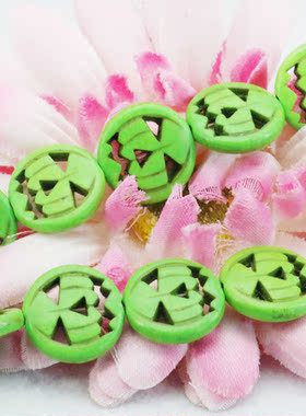 diy鬼脸绿色项链万圣节礼物散珠