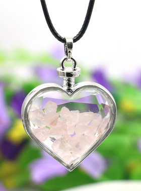 透明桃花运挂饰吊坠项链