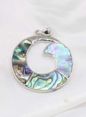 圆环形吊坠油菜花母贝幻彩女鲍贝