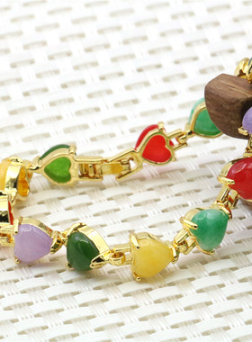 爱心多彩镂空合金未镶嵌紫玉髓