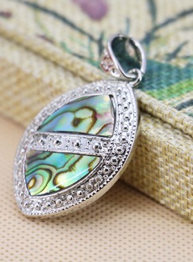 diy拼接天然鲍鱼贝挂件复古吊坠