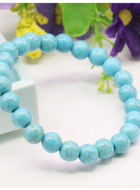 蓝松石手串配饰生日礼物复古佛珠