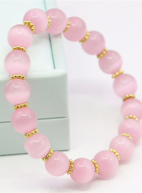 猫眼石桃花运单圈旺姻缘礼物手串