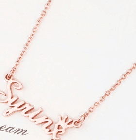 嘻哈定制diy项链英文名字定制钛钢锁骨男女项链来图刻字玫瑰金