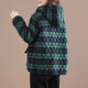 Loose cotton plaid slim cotton jacket