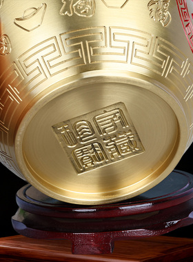 黄铜百福招财聚宝盆摆件