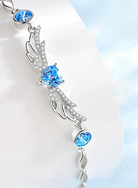 天使之翼手链女纯银轻奢手镯ins小众设计手饰新年礼物送女友首饰