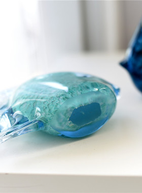 纯手工彩色玻璃小鱼送礼招财摆件