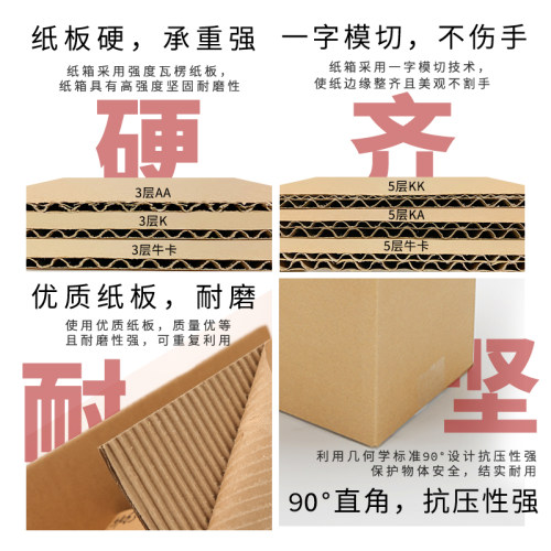捆装快递纸箱打包箱子半高发货搬家邮政批发包装箱盒子喜洋洋 - 图1