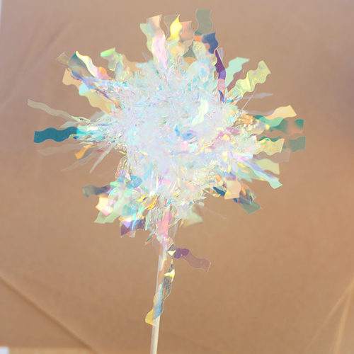 网红ins风韩式炫彩雨丝插件生日蛋糕装饰摆件镭射流苏礼花插旗 - 图3