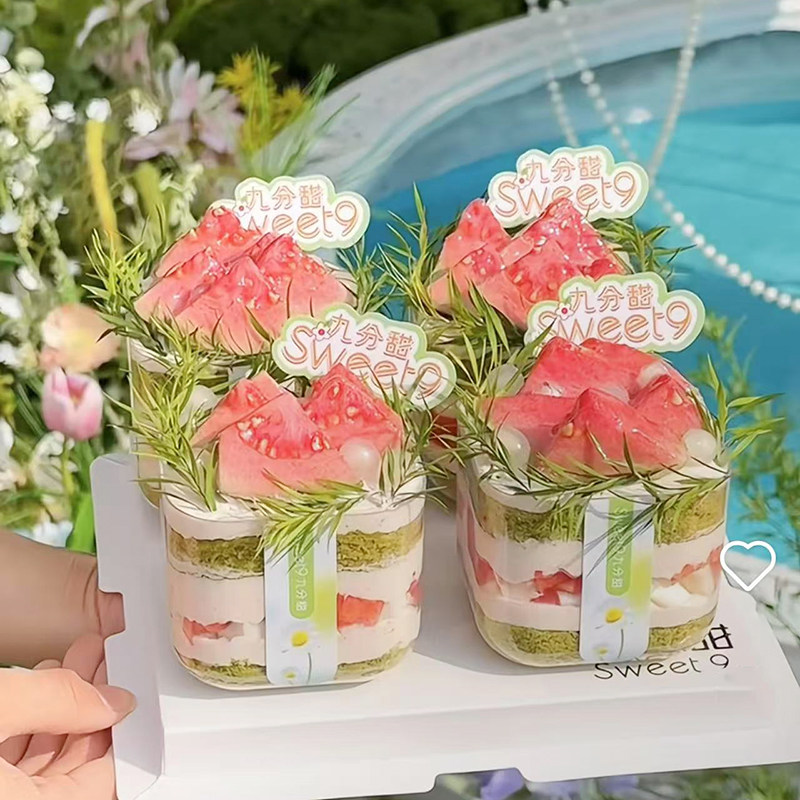 网红春季方形塑料透明慕斯蛋糕杯小甜品打包盒带盖一次性方形杯子,淘宝优惠券,粉丝福利购,淘宝优惠卷