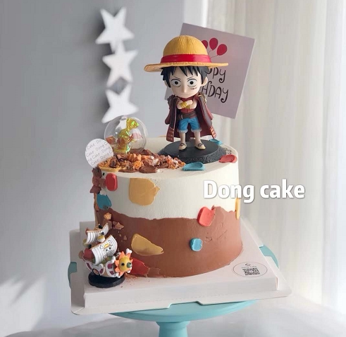 烘焙蛋糕装饰动动漫动画路飞海盗船玩偶摆件男生生日蛋糕装扮
