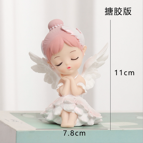 烘焙蛋糕装饰贝拉芭蕾女孩可爱天使摆件月亮城堡星星插牌兔子玩偶 - 图2