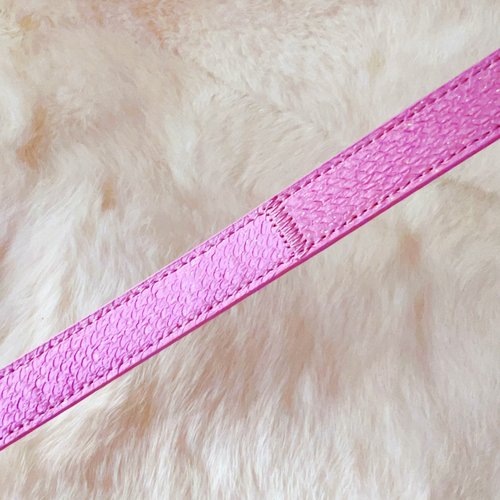 NEW仙品美物 超美仙粉紫色轻奢天然三文鱼皮细腰带女皮带裙带 - 图2