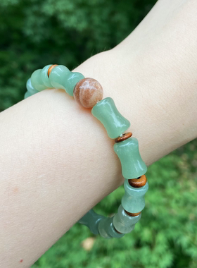 节节高升竹节系列东陵玉虎眼石单圈手串中式复古大家闺秀手链手饰