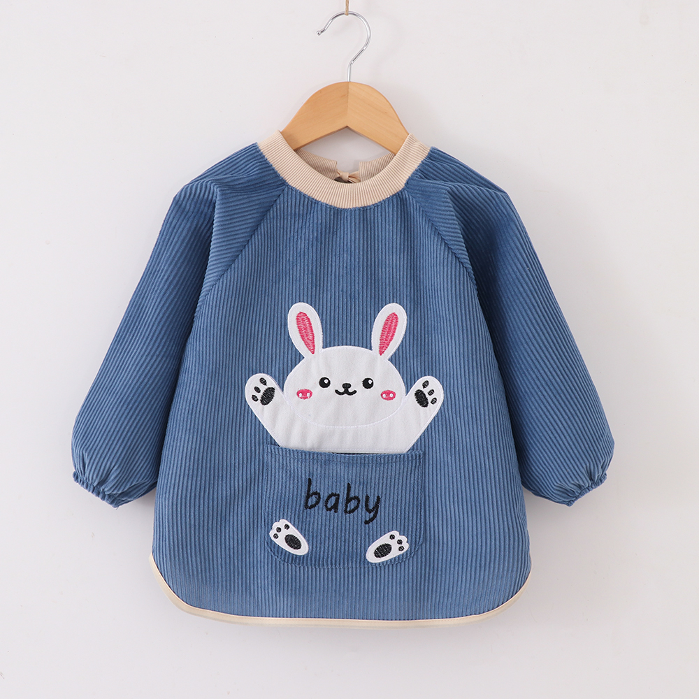 Baby eating bib, children's smock, apron, reverse dressing for male baby, autumn and winter waterproof and anti-fouling protective clothing, female baby's reverse coat