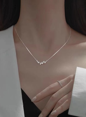 银杏叶纯银项链2022年新款潮春夏清新高级感锁骨链轻奢小众设计感