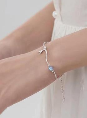 女925银月光石轻奢鱼尾手链