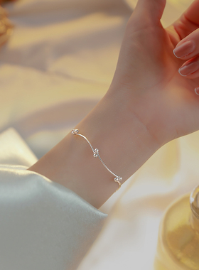 S925纯银豆豆结手链ins小众设计闺蜜手链女生手链2022年新款女