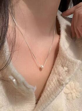 925纯银珍珠项链2025新款爆款女小众设计锁骨链颈链轻奢