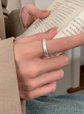 925纯银素圈戒指女尾戒小众设计高级感轻奢食指戒开口戒