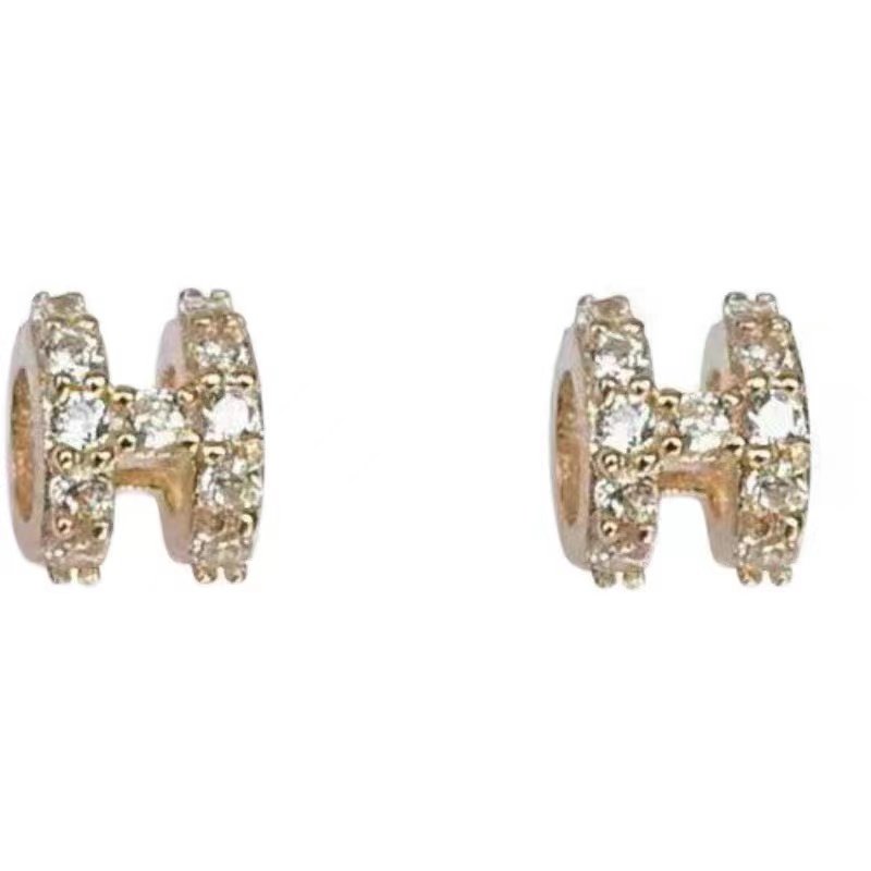 925纯银耳钉精致小巧h字母耳饰2023年新款潮气质小众设计感耳环女,淘宝优惠券,粉丝福利购,淘宝优惠卷