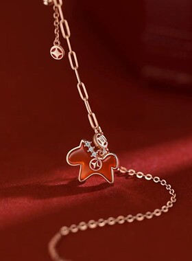 925银马上有财项链女本命年2026过新年锁骨链高级颈链