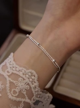 925纯银星星点点双层手链女2025新款高级感气质小众手串时尚饰品