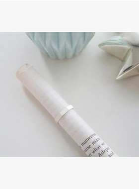 s925纯银螺帽几何设计女拉丝戒指