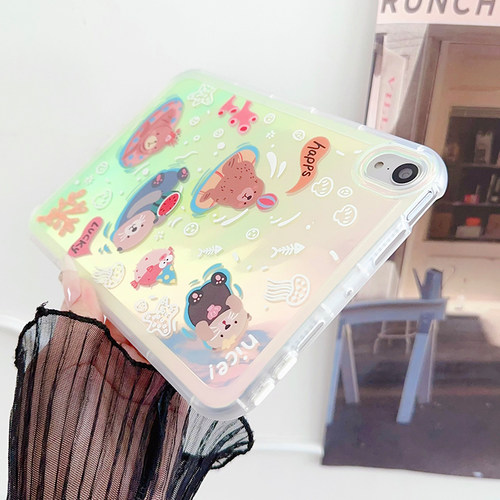 镭射彩绘ipad11保护壳平板air7保护套适用mini7/6苹果pro11气囊防摔air654软壳ipad10可爱海獭89代10.2寸全包 - 图0