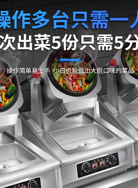 炒菜机食堂饭店商用全自动智能炒饭机器人外卖电磁锅滚筒炒粉机