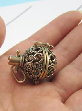 diy镂空香薰可打开项链吊坠