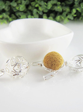 diy五角星合金镂空魔盒香水吊坠