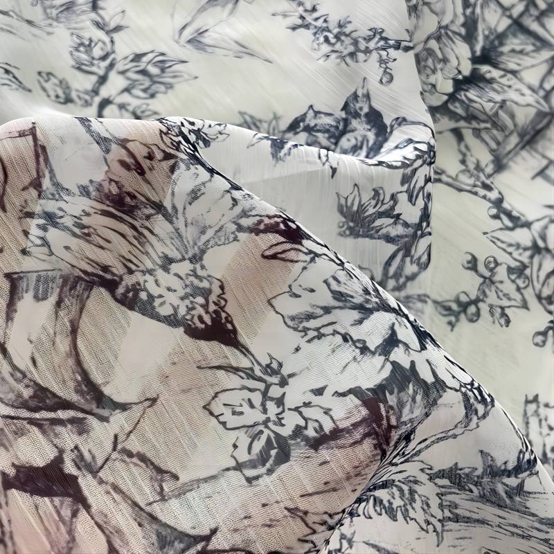 国风中式春夏新品女装面料 法式复古青花瓷手作DIY布雪纺印花布料,淘宝优惠券,粉丝福利购,淘宝优惠卷