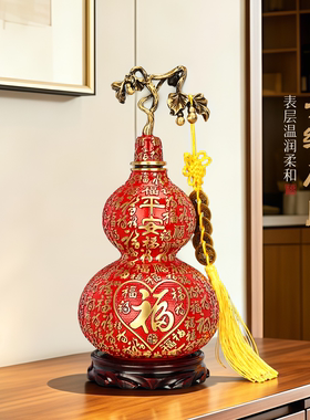 铜百福葫芦摆件进宝福禄客厅书房