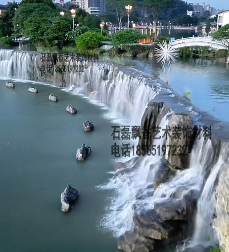 室内室包假山流水挡墙护坡水泥假山流水萌宠乐园打造定制人物大门