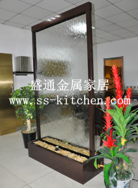 欧式风背景墙流水喷泉隔断加湿器