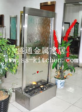 欧式风流水摆件不锈钢家居装饰