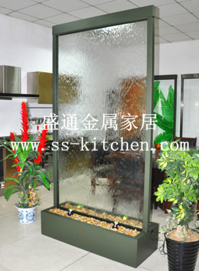 喷泉瀑布水幕墙屏风隔断家居装饰