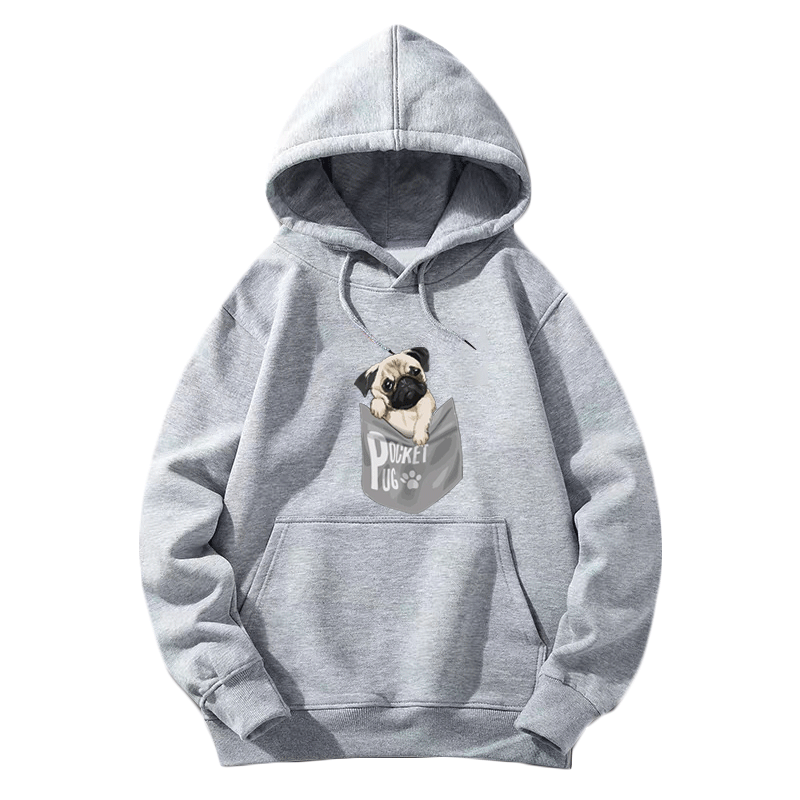 秋季新款男士巴哥犬显瘦定制薄卫衣 韩督卫衣