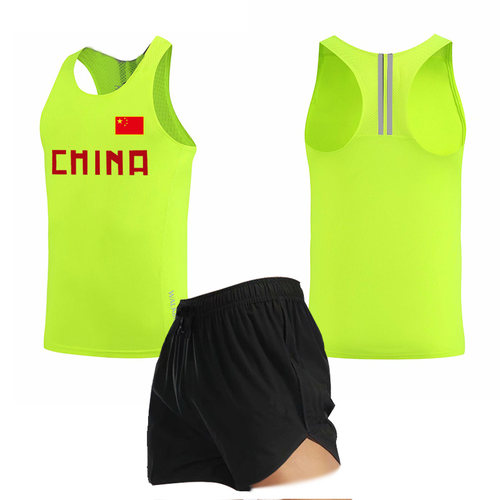 中国队田径服体育生训练服男女运动服比赛服马拉松跑步背心速干 - 图3