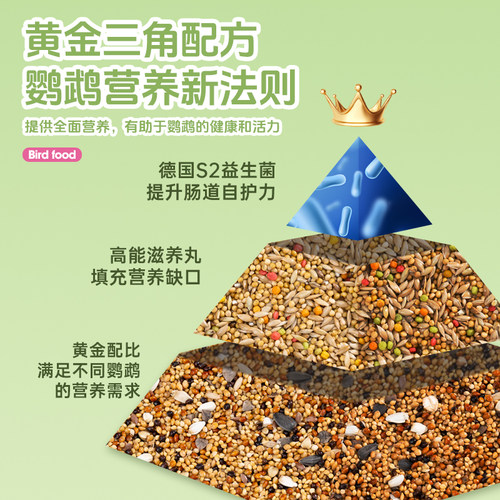 宠尚天鹦鹉鸟粮五色黍子黄小米虎皮牡丹玄凤营养混合粮鸟食非饲料 - 图0